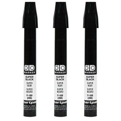 Chartpak Tri-Nib AD Marker - Super Black (Pack of 3)